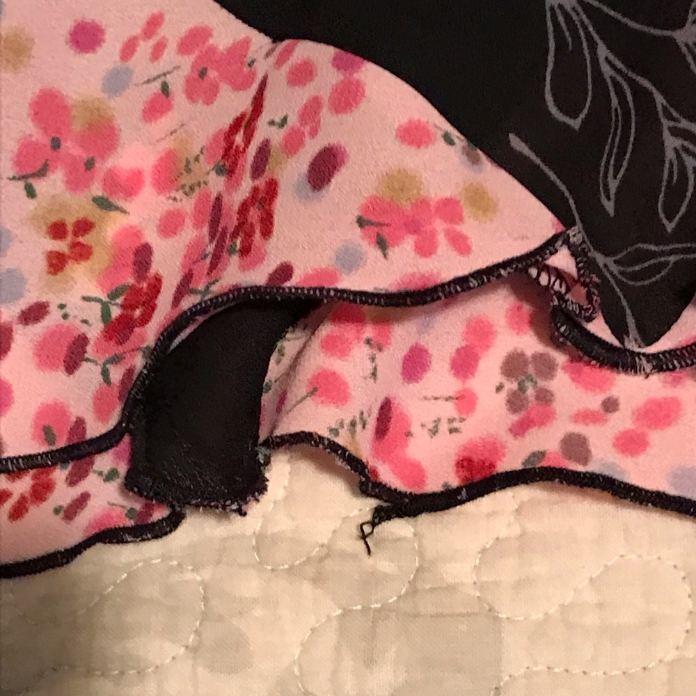 Johnathan Martin skirt- pink and black vintage slip skirt- size L check measure - Picture 7 of 9